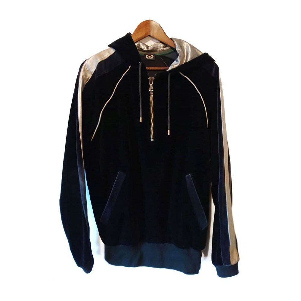 D&G DOLCE GABBANA - Velvet hoodie - Sz M